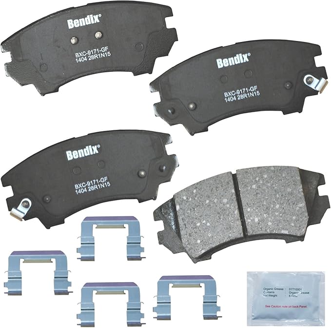 Bendix Priority1 CFC1404 Ceramic Front Brake Pads for Chevrolet Camaro 2015-2010, Caprice 2017-2011, Saab 9-5 2011-2010