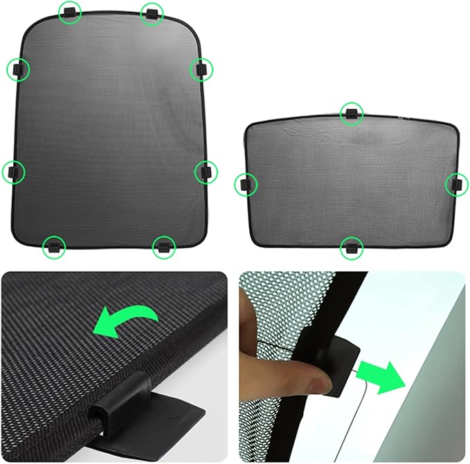 Jaronx Compatible with Tesla Sunshade Clips Sunroof Sunshade Roof Shade Insert Clips for Tesla Model 3/Y (2017-2025), Molde S/X (2012-2025)-12PCS