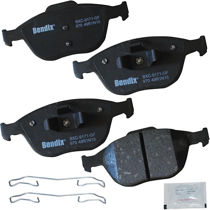 Bendix Priority1 CFC970 Ceramic Front Brake Pads for Ford Focus 2004-2002, Transit Connect 2013-2010