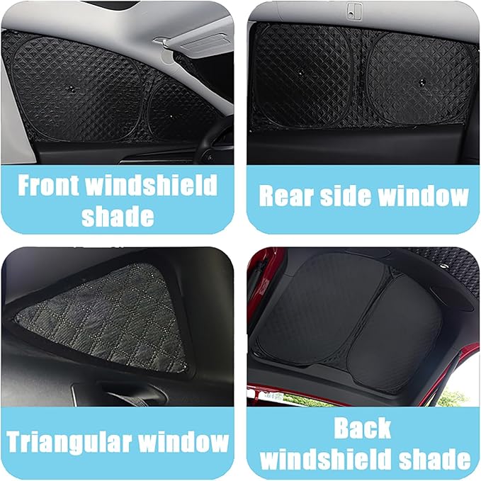 Upgraded Camping Privacy Curtain 8 Pieces for Tesla Model Y 2020-2025 Window Sunshade for Tesla Model Y Juniper Camping Shades Windshield Sunshade Privacy Screens forTesla Camping Accessories