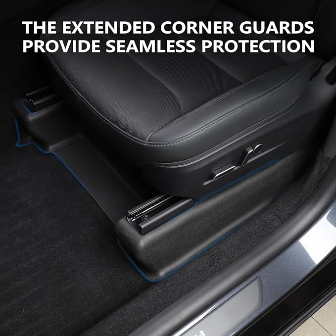 9 Pieces of Front Seat Rail Protectors, for Tesla Model Y Juniper 2025 2026 Floor Mats Seat Track Scratch- TPE Suitable for Model Y Juniper Accessories in Black