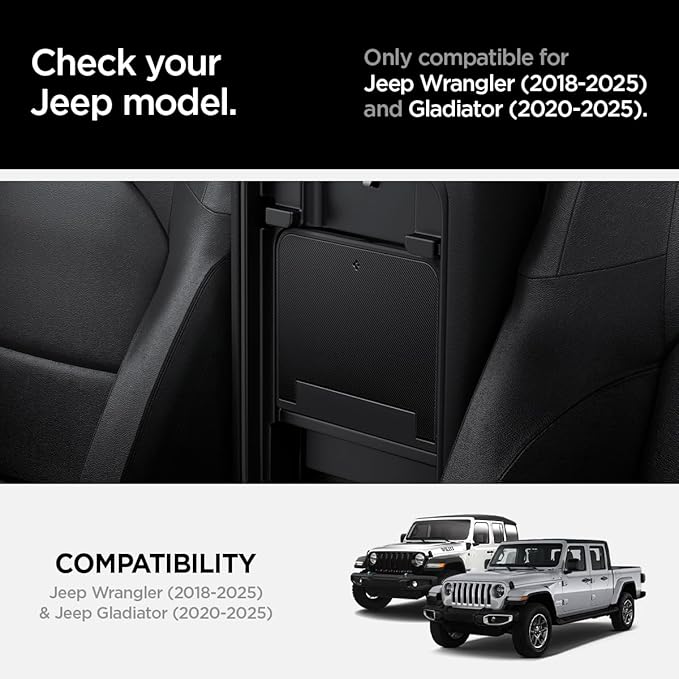 Spigen One-Touch Center Console Hidden Storage Box Designed for Jeep Wrangler and Jeep Gladiator