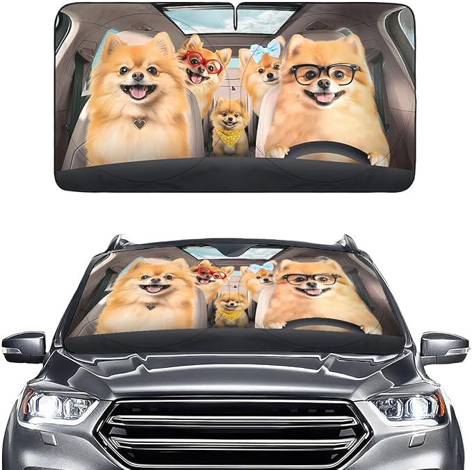 Horror Windshield Sun Shade for Car SUV Truck (55x30 Inches), Front Window Visor for Windows, Protector Blocks UV