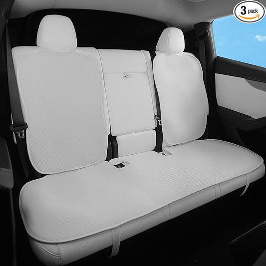 Rear Seat Cushion for Tesla Model Y Juniper 2020-2026 Car Back Seat Cover Soft and Non-Slip Car Seat Bottom Protector for Model Y Launch Series Accessories, White