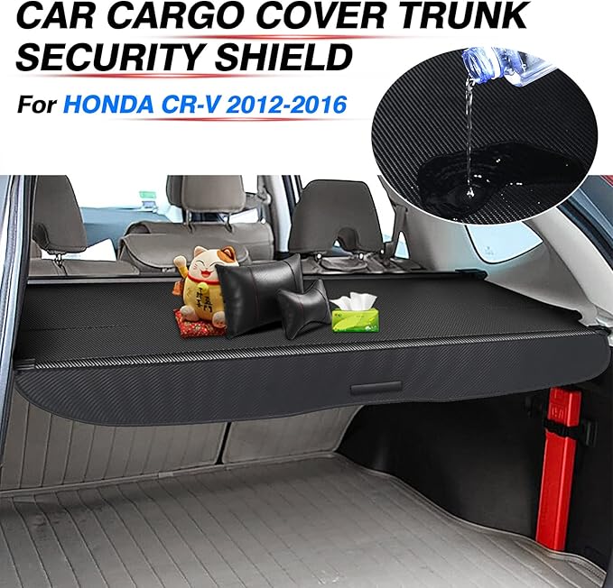 Powerty Cargo Cover for 2012-2016 Honda CRV Trunk Cover Retractable Trunk Shielding Shade Cargo for 2012-2016 CR-V Accessories Luggage Cover Black