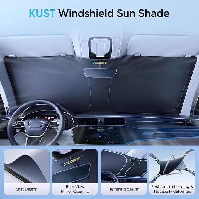 KUST Windshield Sun Shade for Accord 2008-2010 2011 2012 Accessories Sunshade Sun Visor Protector Foldable Block UV Rays