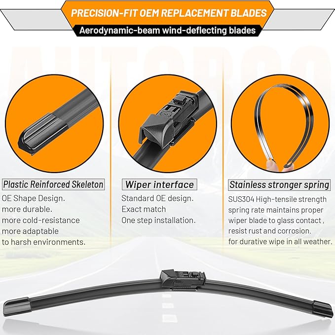 AUTOBOO 26"+16" Windshield Wiper Blade Sets Replacement for Subaru Crosstrek Impreza 2018-2026 Lexus NX300 NX200t 2015-2021 Toyota CHR -Original Factory Quality (Pack of 2)