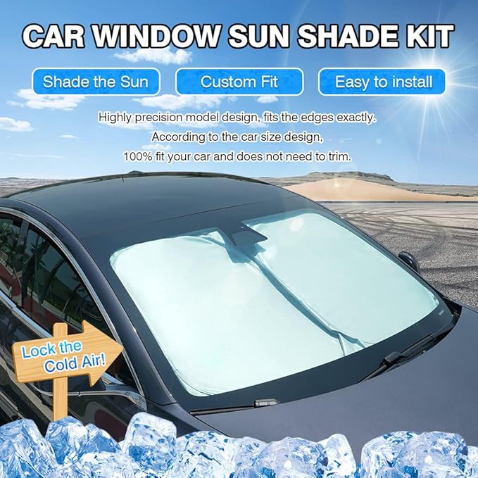 T TGBROS Windshield Sun Shade for Toyota Tundra 2022-2025 Car Window Shades Thicken UV Block and Blackout Privacy Foldable Sunshades 6PCS Accessories Keep Cool Sun Visor Covers