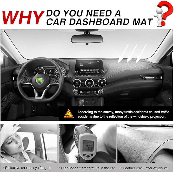 Autorder Dashboard Cover Mat for 2020-2025 2026 Nissan Sentra Accessories Dash Cover Flannel Dash Mat Sunshade Glare UV Rays Protector
