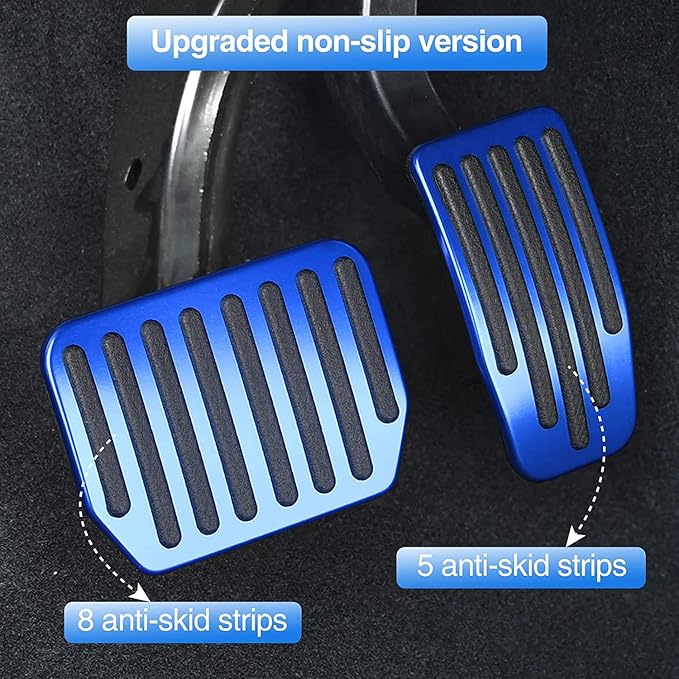 Foot Pedal Pads Set for Tesla Model 3 Model Y, Non-Slip Performance Aluminum Car Accessories Brake & Accelerator Pedal Covers for Model 3/Y (Blue)