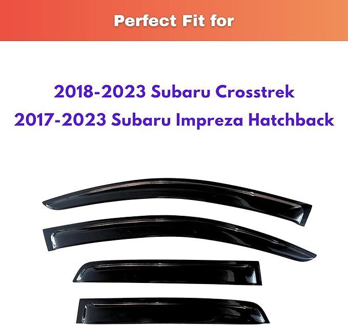 KPY Rain Guards Fit for 2018-2023 Subaru Crosstrek, Out-Channel Window Visors Vent Wind Deflectors 4PC, Car Accessories for 2017-2023 Subaru Impreza Hatchback