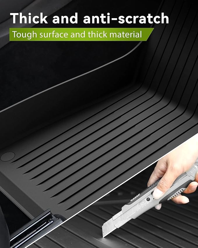 Floor Mats for 2021-2024 Tesla Model Y, 9PCS All Weather Full Set Cargo Liners Accessories, 3D TPE Odorless Trunk Frunk Rear Well Mats Custom for 5-Seater(Not Fit 7Seat & 2025 Juniper)