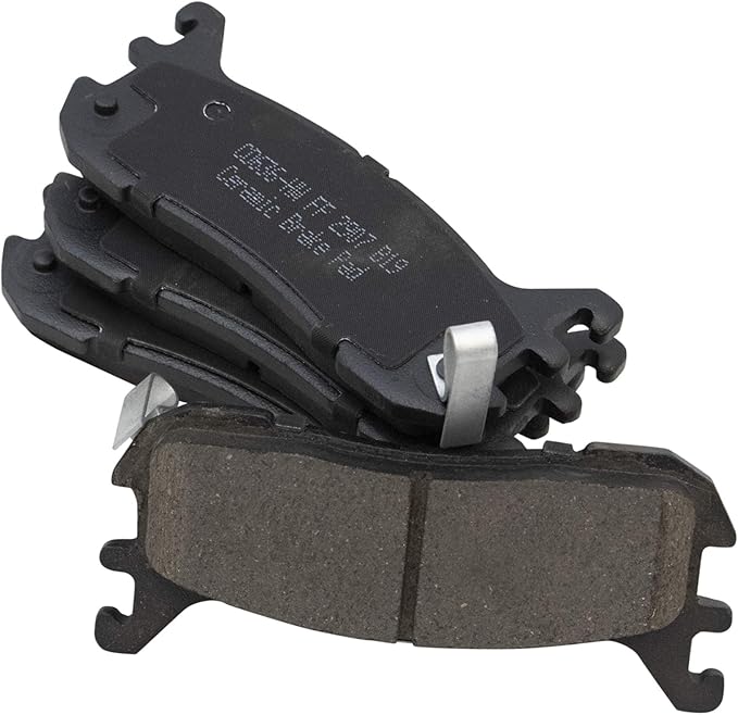 TRQ Rear Brake Pads Ceramic Hardware Wear Sensor Compatible with 1997-2003 Ford Escort 1994-2005 Mazda Miata 1995-1998 Protege 1997-1999 Mercury Tracer