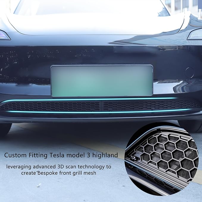 Front Grill Mesh Inserts for Refreshed Tesla Model 3 Highland 2024 2025 accessories Air Inlet Vent Grille Cover Replacement (Not applicable to those produced after October 25)