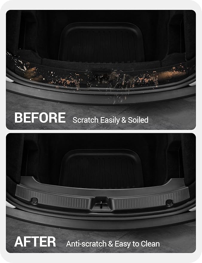 BASENOR Rear Bumper Guard for 2025 2026 Tesla Model Y Juniper TPE Trunk Sill Guard Protector [Proprietary Design] Model Y Juniper Accessories (Premium & Performance 2025/2026) Black