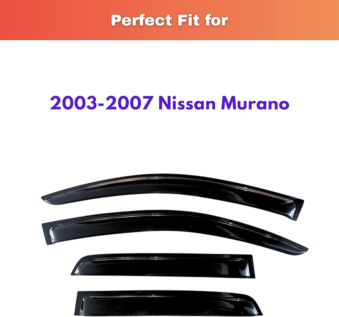 KPY Rain Guards Fit for 2003-2007 Nissan Murano, Out-Channel Window Visors Vent Wind Deflectors 4PC, Car Accessories for 03-07 Murano