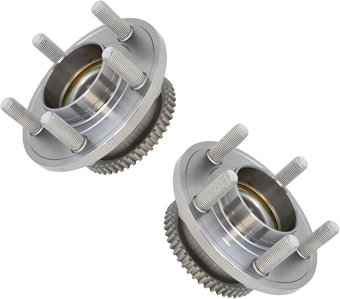 TRQ Front Wheel Bearing and Hub Assembly Set 2 Piece Compatible with 2015-21 Ford Mustang EcoBoost 2015-21 Mustang GT Premium 2015-17 Mustang V6 2015-21 Mustang EcoBoost Premium 2015 Mustang GT