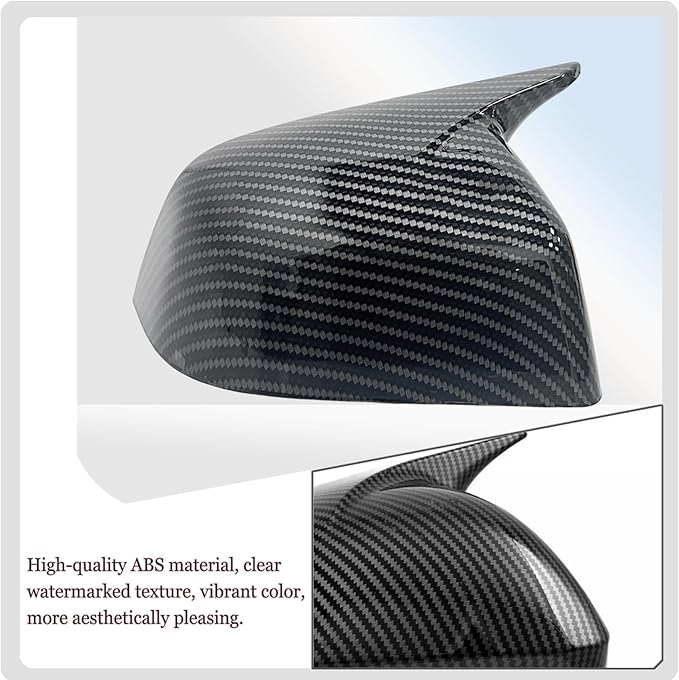 Side Mirror Cover,for Tesla Model Y 2026 2027，2PCS Horned Turn Signal housing Cover Sets car Accessories -Carbon Fiber