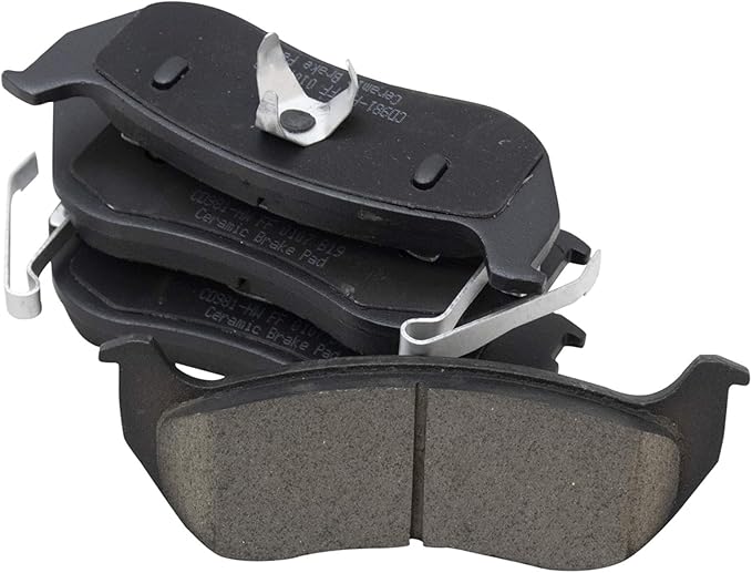 TRQ Rear Brake Pads Ceramic Hardware Wear Sensor Compatible with 2006-2010 Ford Explorer 2007-2010 Explorer Sport Trac 2003-2007 Jeep Liberty 2003-2006 Wrangler 2006-2010 Mercury Mountaineer