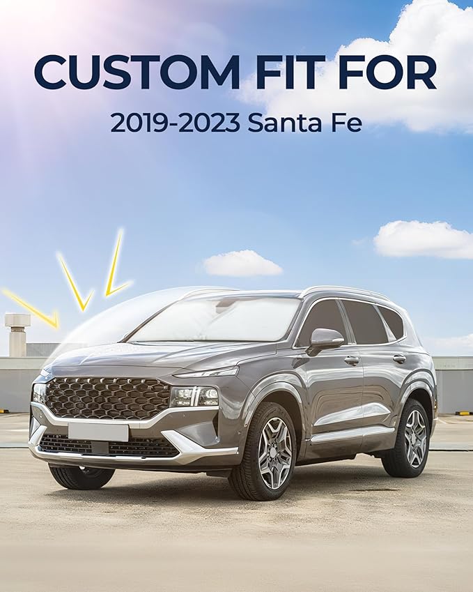 for Hyundai Santa Fe 2019-2023 Car Window Shades, 8pcs Privacy Sun Shade Set for Front Windshield Side and Rear Windows, Full Window Covers Keeps Vehicle Cool for Camping Napping