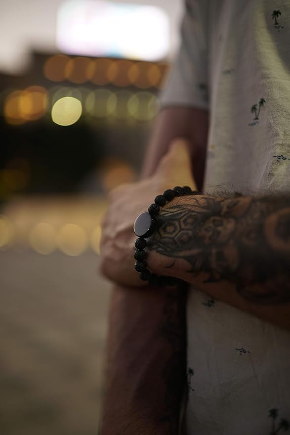 CNICK Tesla Key Bracelet Accessories: Effortlessly Lock, Unlock, and Start Your Tesla Model 3/Y/X/S with Style, The First Tesla Bracelet Accessory for Men and Women. (18cm/7.1" Lava)