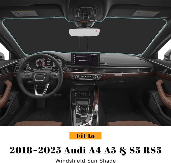 Car Windshield Sun Shade for Audi 2018-2026 A4 A5 & S5 RS5 Accessories (OEM Design) Reflective Foldable Heat Insulation Sunshade for Ultimate Protection