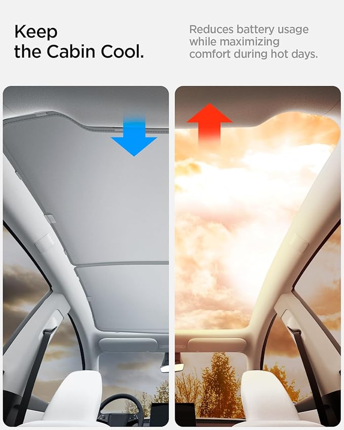 Spigen Double-Layered CryoShade Roof Sunshade for Tesla Model Y Juniper (Only Premium & Performance 2025/2026)