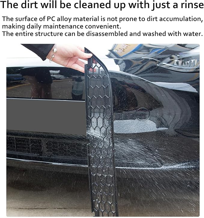 Front Grill for Tesla Model Y 2020-2025 Mesh Grille Grid Inserts Air Inlet Vent Grille Cover Replacement With Insect Protection Accessories For Model Y 2020-2025 (Excludes Juniper)