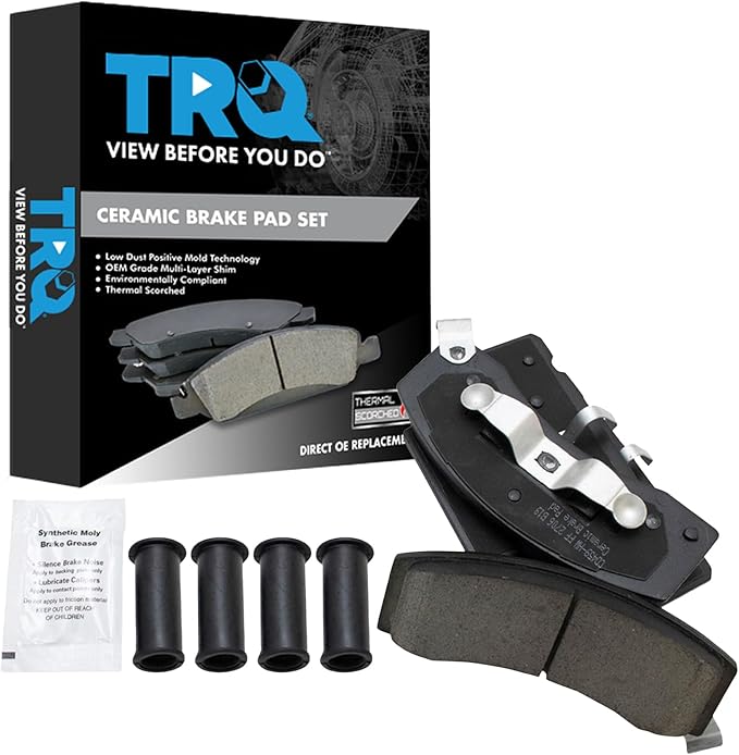 TRQ Front Brake Pads Ceramic Compatible with 1990-2000 Chevrolet C3500 1996-2002 Express 3500 K3500 1994-1999 Dodge Ram 2500 Ram 3500 GMC Savana 3500