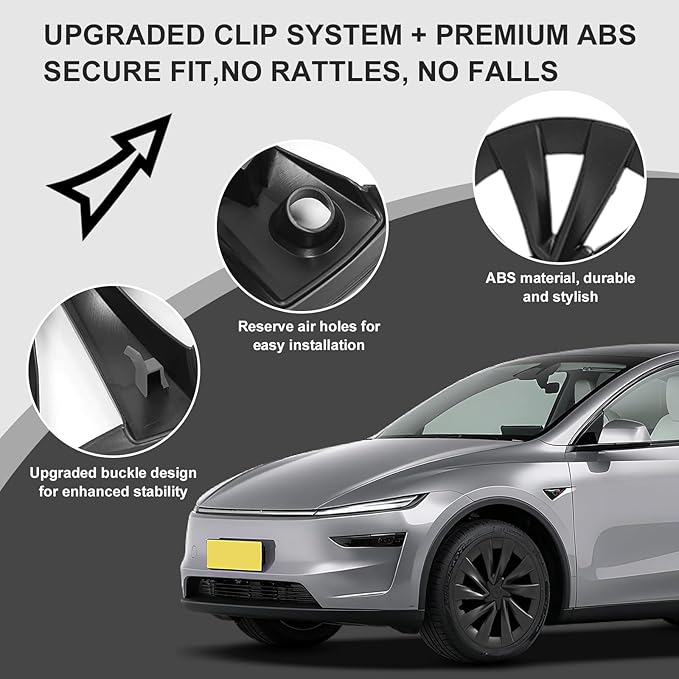 PakaLife Hubcaps for Tesla Model y Juniper Accessories 2026,Black Wheel Covers 19 Inch,Easy Clip-On Installation, (20inch)
