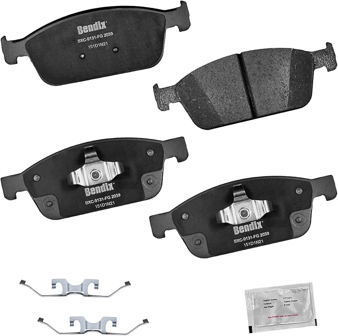 Bendix Priority1 CFC2039 Ceramic Front Brake Pads for Ford Escape 2019-2017, Transit Connect 2017-2014, Lincoln MKC 2019-2018