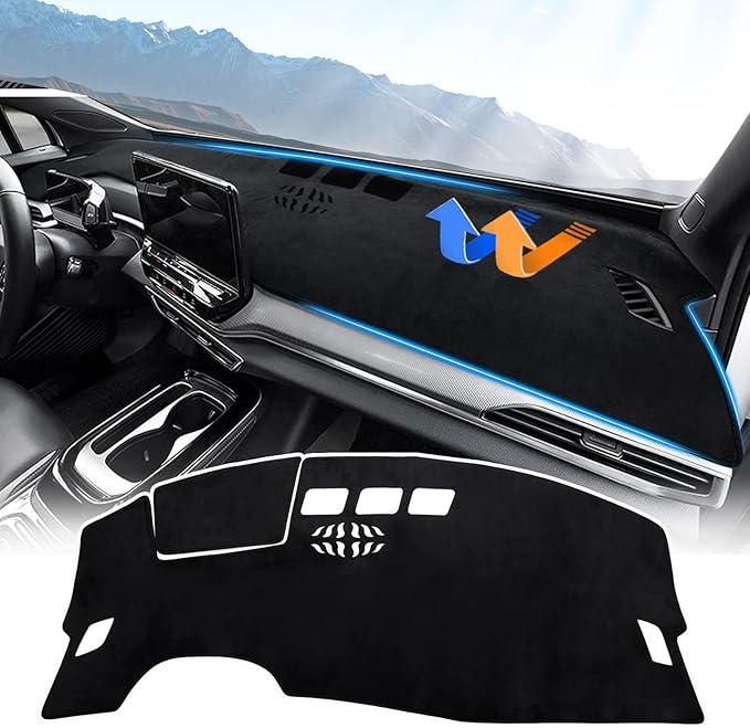 Autorder Dashboard Cover Mat for Volkswagen ID.4 VW ID4 2021-2025 2026 Accessories Dash Cover Flannel Dash Mat Sunshade Glare UV Rays Protector