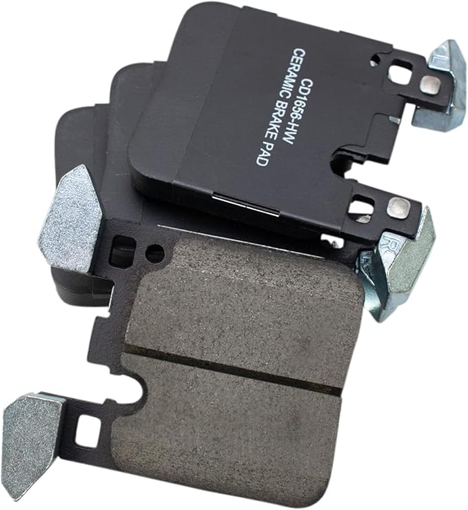 TRQ Rear Ceramic Brake Pad Set Compatible with 17-21 BMW M240i 17-21 230i with Blue Painted Calipers 15-20 M4 without Ceramic Composite Brakes