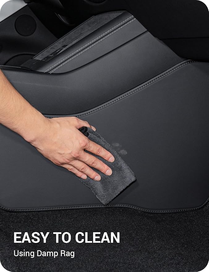 BASENOR 2026 2025 2024 Tesla Model 3 Highland Center Console Side Anti-Kick Mats, Waterproof & Dust Resistant Protector Cover Front Seat Side Leather Pad 2PCS (Standard/Premium/Performance)