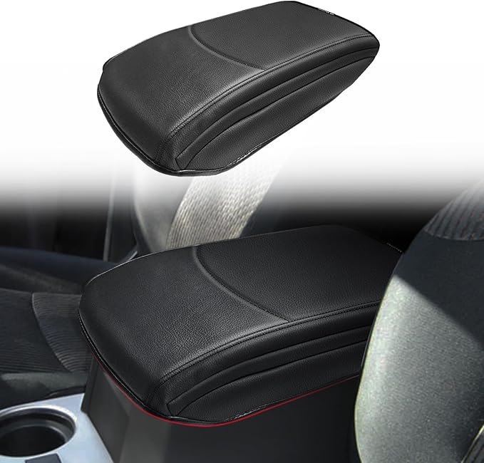 Muslogy Center Console Armrest Cover Fit for Toyota 4Runner 2010-2024 Accessories, Comfort Armrest Pad Console Lid Cushion Vegan Leather 1-Inch Extra Thick