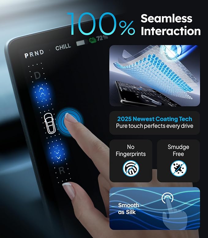 Wigoo Tesla New Model Y Juniper & Model 3 HD Screen Protector [No Fingerprint & HD Clear] Model 3 (2024~2026)/New Model Y Juniper Accessories, 15.4" Tempered Glass Protector with Alignment Kit