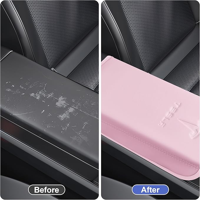 Center Console Cover 3Pcs Designed for Refresh Model 3 2024-2027/Model Y Juniper 2026,Center Console Accessories for Model 3/Y Refresh 2026 Interior Light Pink