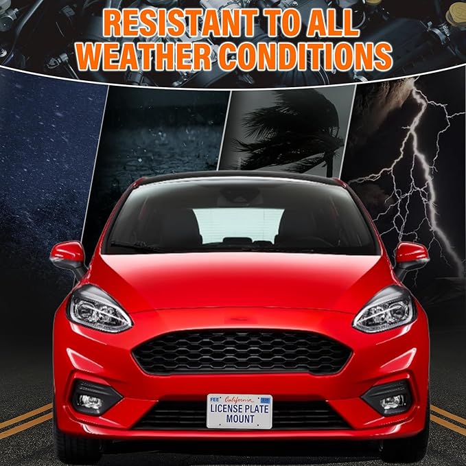 Front License Plate Holder No-Drill License Plate Bracket Mount Anti-Theft Frame Replacement Frames Compatible with Ford Maverick 2022-2024,Install in Seconds