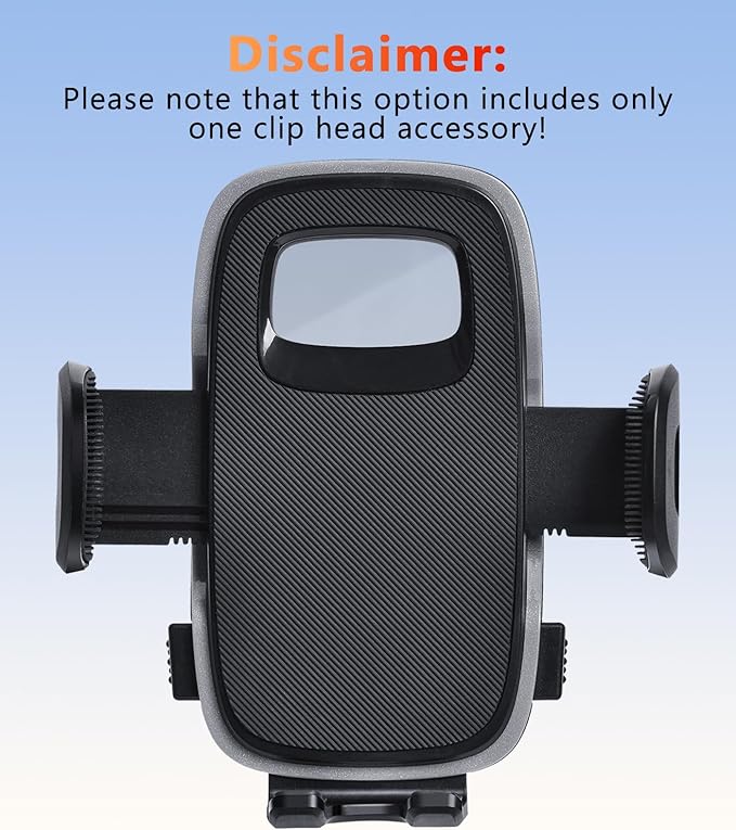 Universal 17mm Ball Mount Phone Holder Clamp for Car Mount Replace [Dual Head Screen Phone Holder Clip Head Accessory]