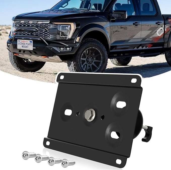 Front License Plate Holder No-Drill License Plate Bracket Mount Anti-Theft Frame Replacement Frames Compatible with Ford Raptor 2021-2023 (3rd Gen),Install in Seconds