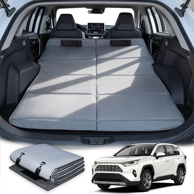 Car Bed for Toyota RAV4,Foldable Non-Inflatable Memory Foam Camping Mattress,Thickened Portable SUV Trunk Sleeping Pad,Air Mattress Upgrade for Camping Essentials & Accessories,RAV4 2020-2025 2026