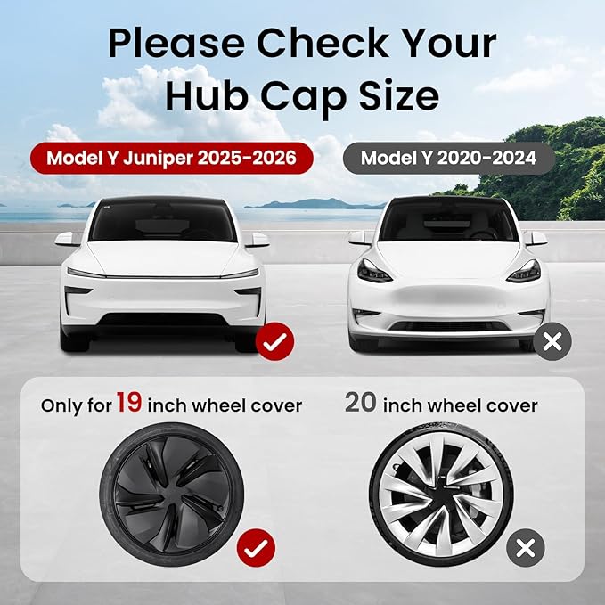 Model Y Wheel Covers 19 inch Juniper Crossflow 2025 2026,19" Swirl Style Matte Black Wheel Hubcaps Compatible with Tesla Model Y Accessories 2025 2026(Refreshed Juniper Only 4PCS)