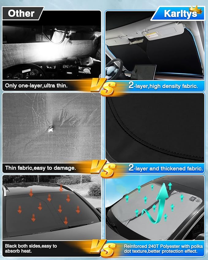 Karltys Windshield Sun Shade for 2022-2025 2026 Lexus NX NX250 NX350 NX350h NX450h+ Accessories, UPF50+ Reflective Front Window Sunshade for Lexus NX Foldable Sun Visor Protector Keep Car Cooler