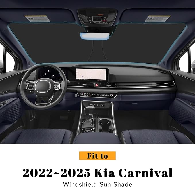 Car Windshield Sun Shade for Kia 2022-2025 2026 Carnival Accessories (OEM Design) Reflective Foldable Heat Insulation Sunshade for Ultimate Protection