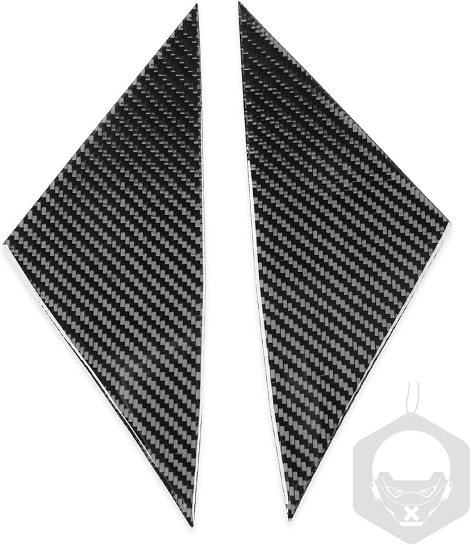 Carbon Fiber Sticker Front Door Triangle Window Pillar Cover Car Exterior Trim Compatible with Tesla Model 3 2024 Accessories Decorative Sticker Anti-Kick Film Overlay Decal Cover