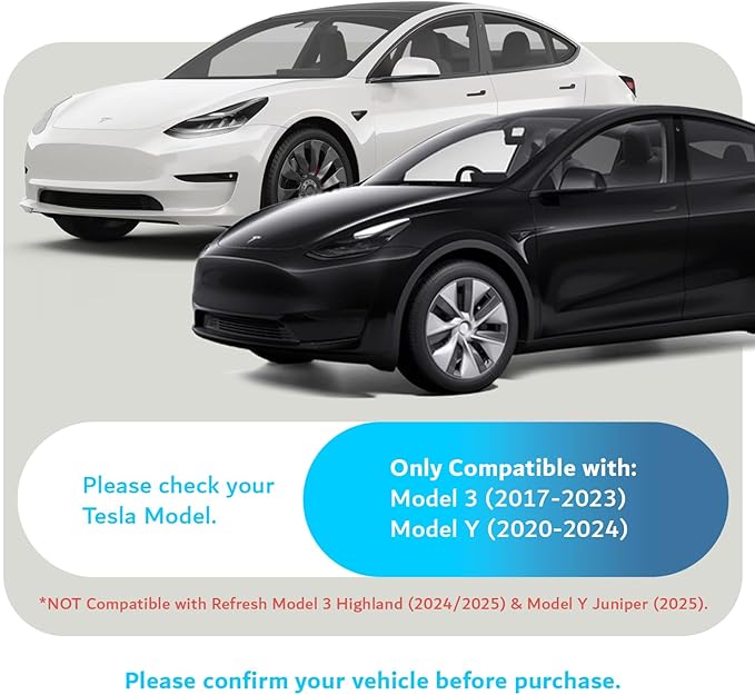 TUDIA 2-in-1 Snap-On Tempered Glass Screen Protector Case for Tesla Model 3 (2017–2023) & Model Y (2020–2024) – 15" Touchscreen Anti-Glare Scratch-Resistant Cover (Black)