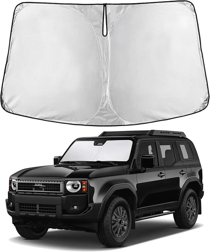 EcoNour Windshield Sunshade Compatible for Toyota Land Cruiser 2024-2025 2026, Sun Visor for Front Windshield & Window Sun Shade Cover, UV Heat Blocker & Protector, Car Accessories