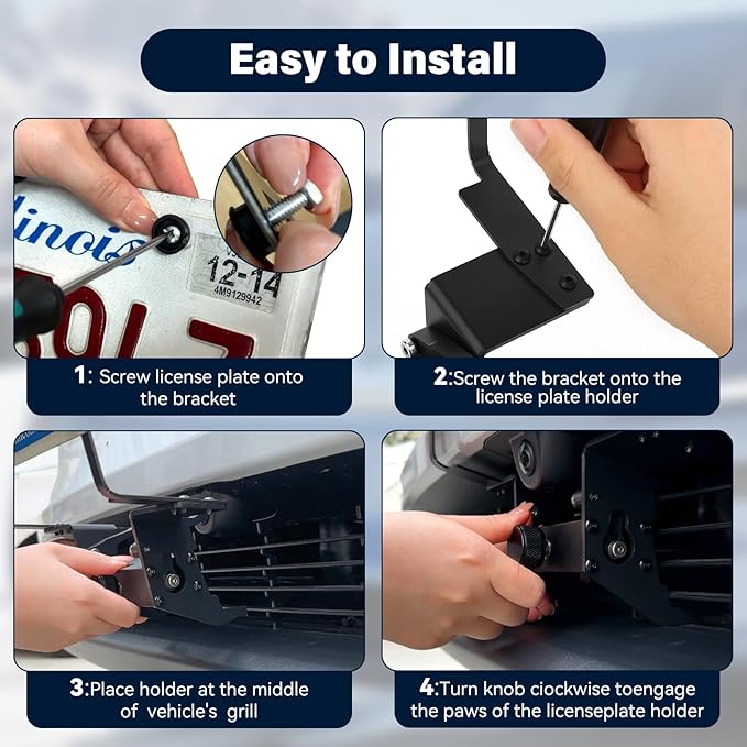 2026 Upgraded Lockable No Drill Front License Plate Holder for Model Y Juniper, License Plate Mount Kit with Anti-Theft Design for Tesla Model Y Juniper Accessories,No Block Bumper Camera Visibility