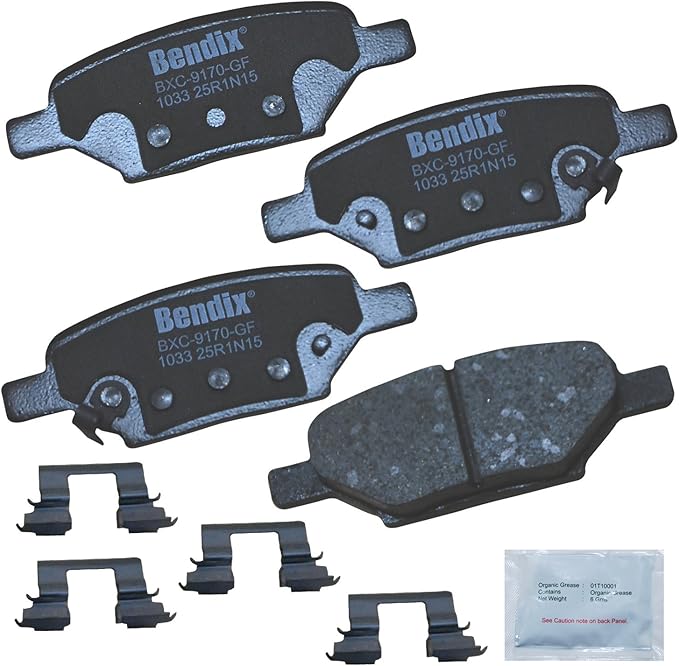 Bendix Priority1 CFC1033 Ceramic Rear Brake Pads for Select Models Chevrolet Cobalt, HHR, Malibu, Pontiac G4, G5, G6, Pursuit, Saturn Aura, Ion