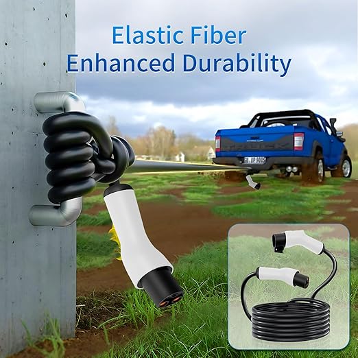 for Tesla Extension Cord 240V, Compatible with Tesla Model X/Y/3/S, 30FT Extra Long Charging Cable for Tesla Home Charging and Mobile Charger(30FT,White)